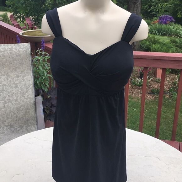 Land’s End Tankini top bathing suit Modest underwire swim dress black Various - Picture 2 of 4